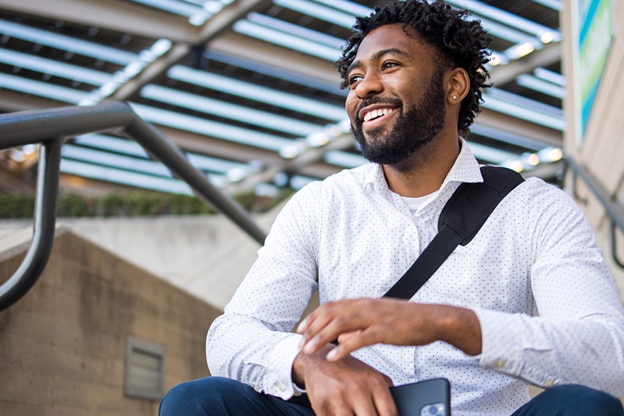 A Confident Smiling Young Black Man