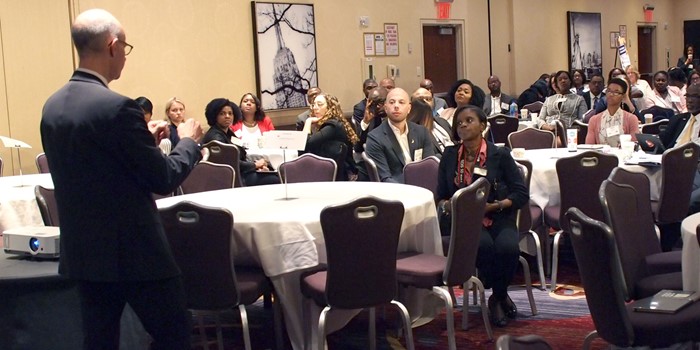 David Blumenstein Speaking At A Conference