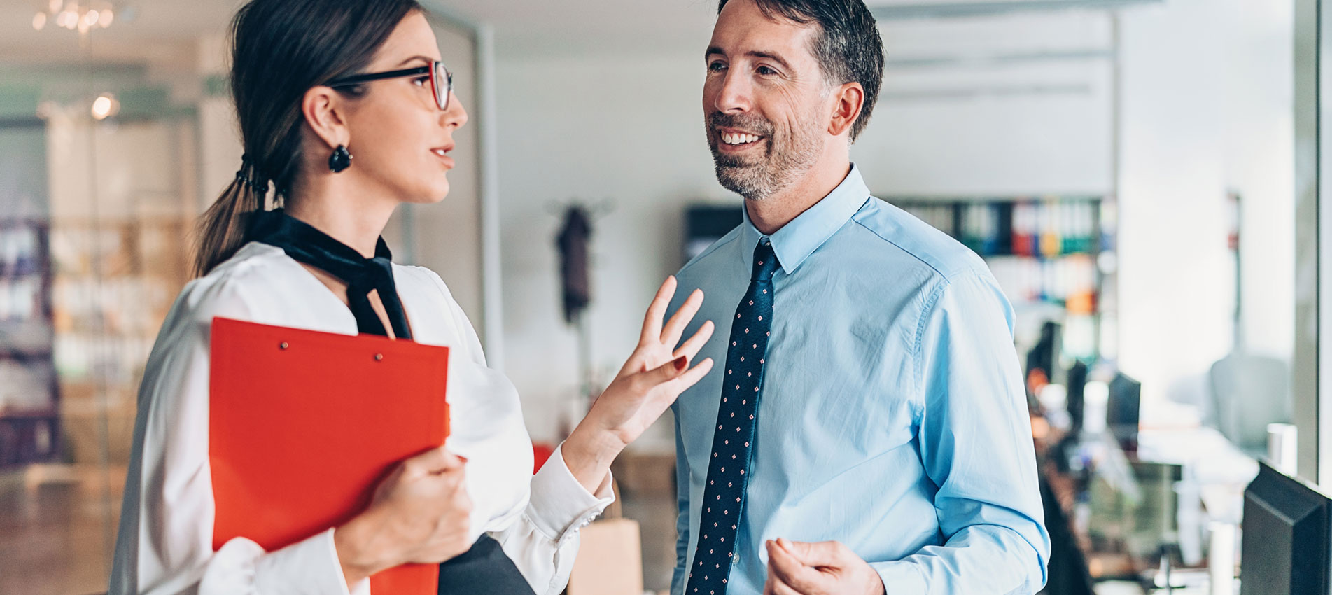Businesswoman Talking To Her Manager