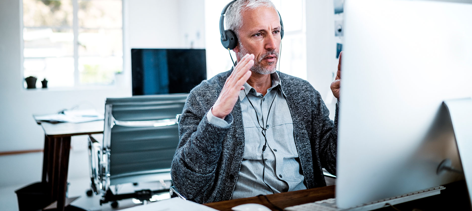 Man On Video Conference