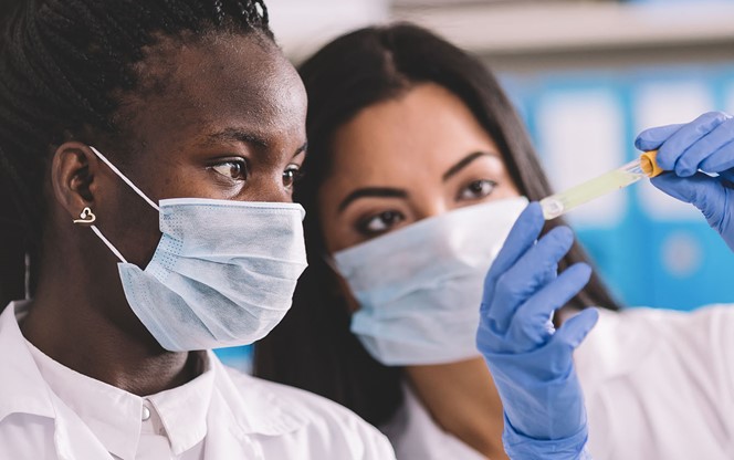 Scientists doing science testing