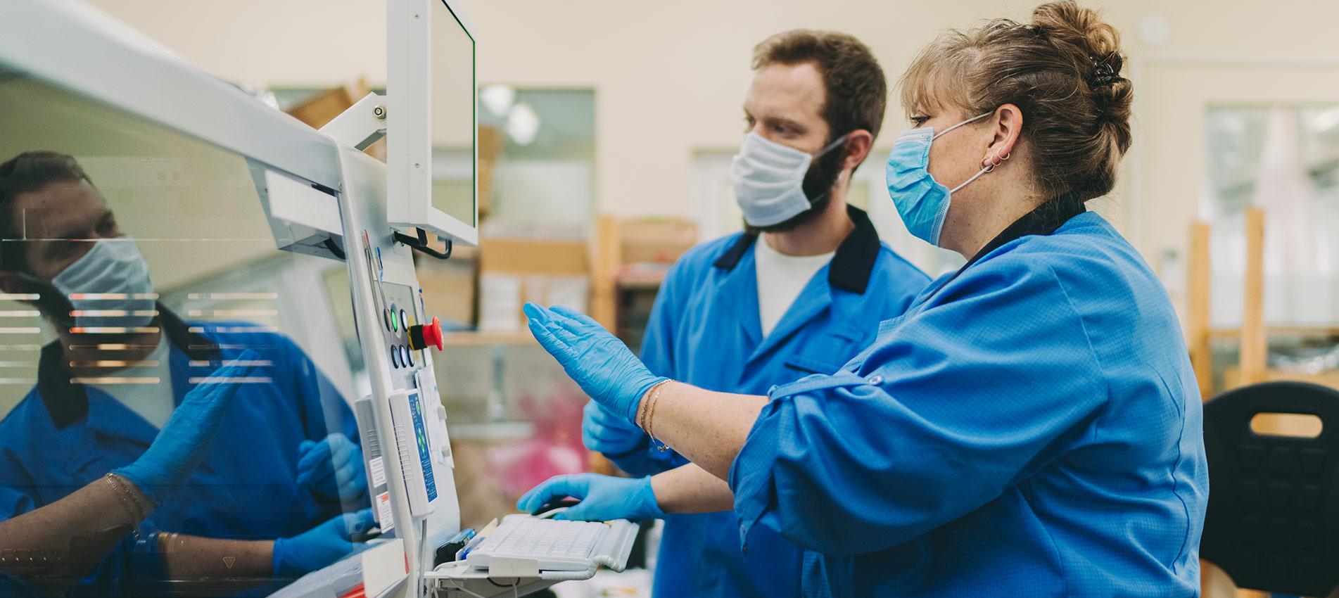 Quality Control Team Working In Production Factory