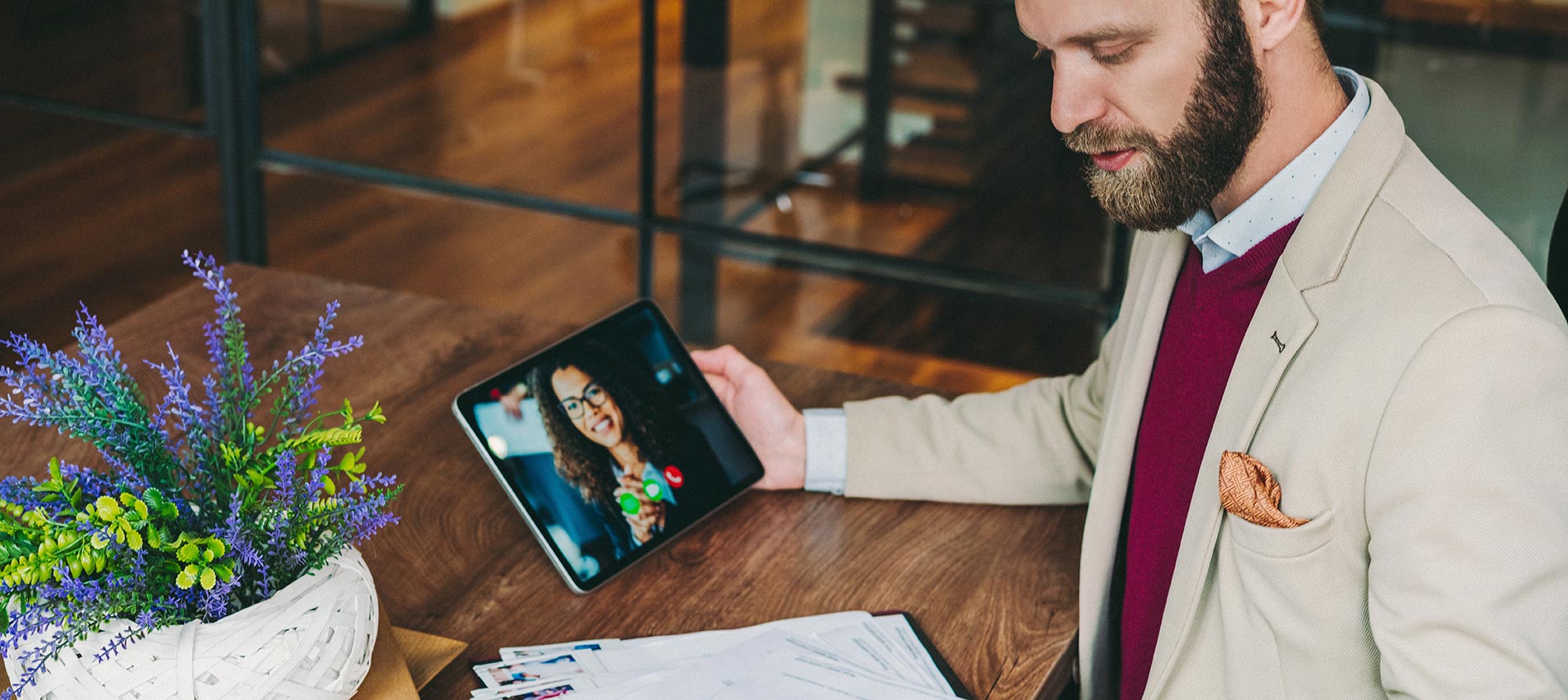 Human Resources Manager Recruiting On Video Call COVID 19 Pandemic