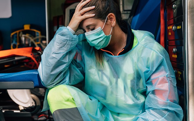 A Tired Female Paramedic