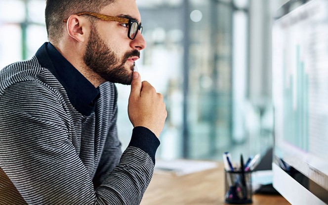 Man Working On A Computer