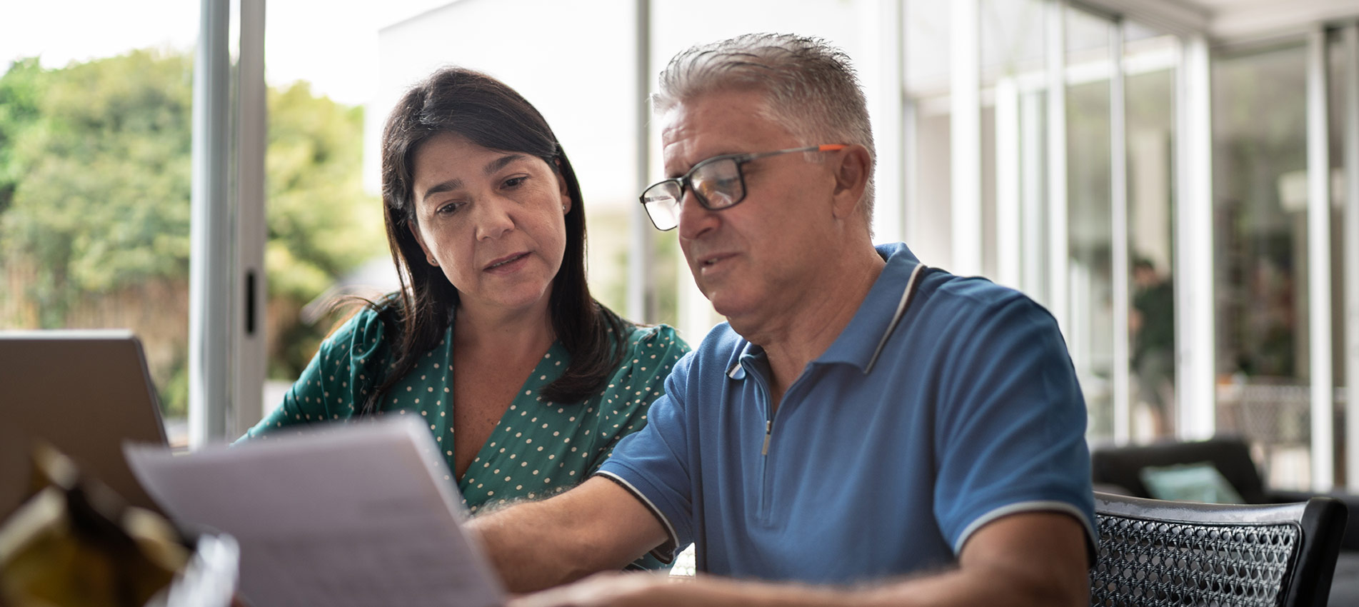 Mature Couple Controling Home Finances