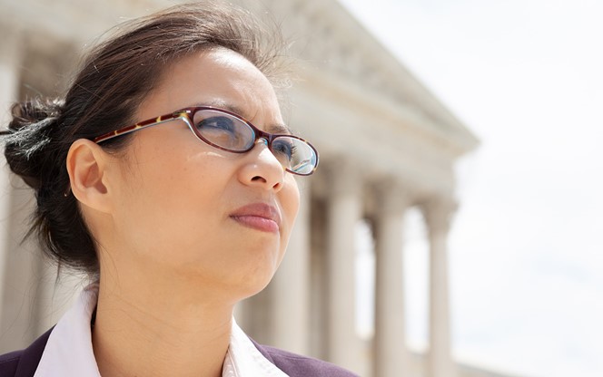 Asian Businesswoman At The Supreme Court In Washington DC