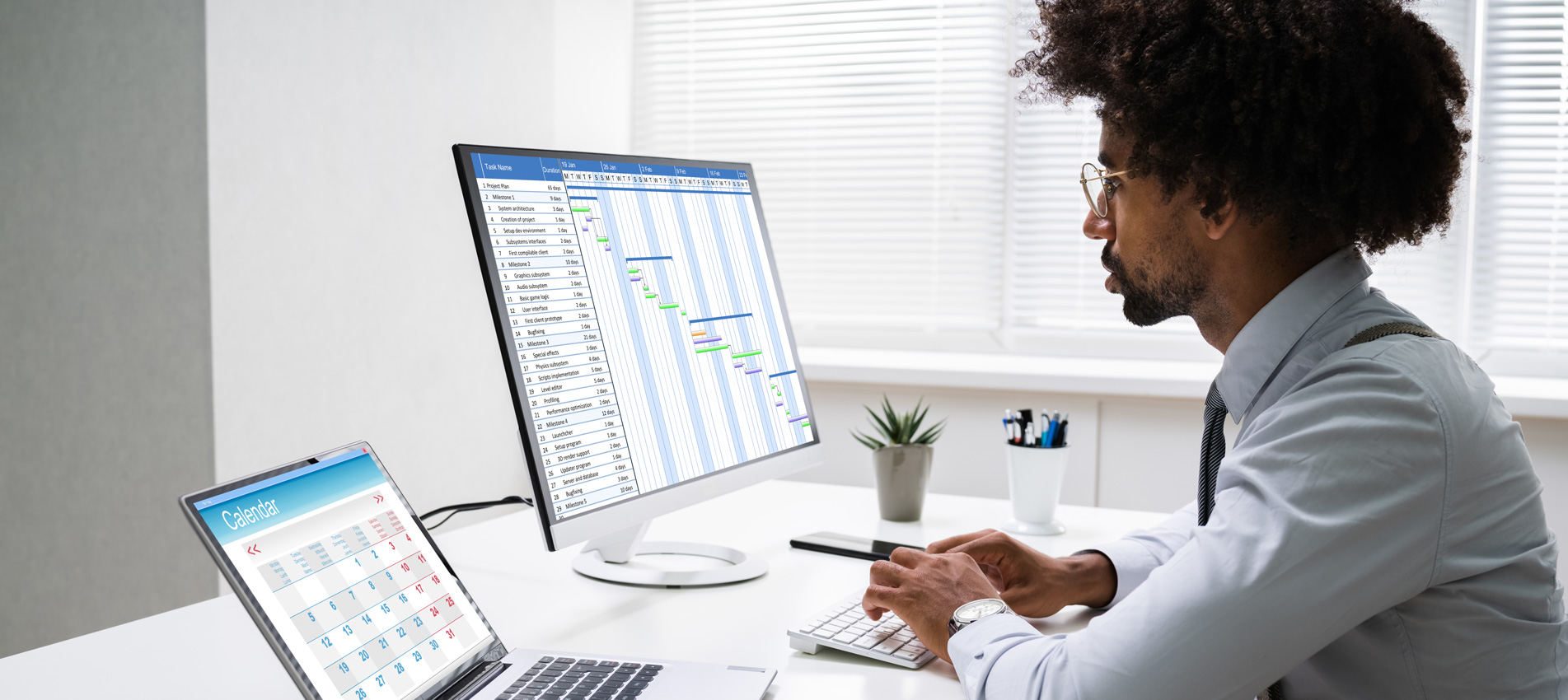 Man scheduling on computer