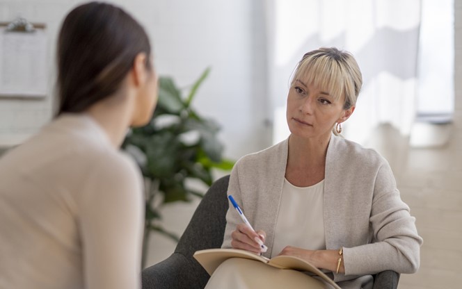 Distraught Woman In Therapy
