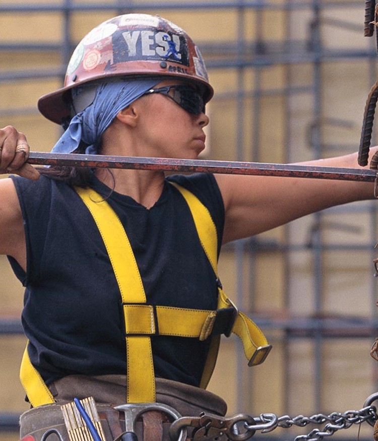 Woman Working With Rebar