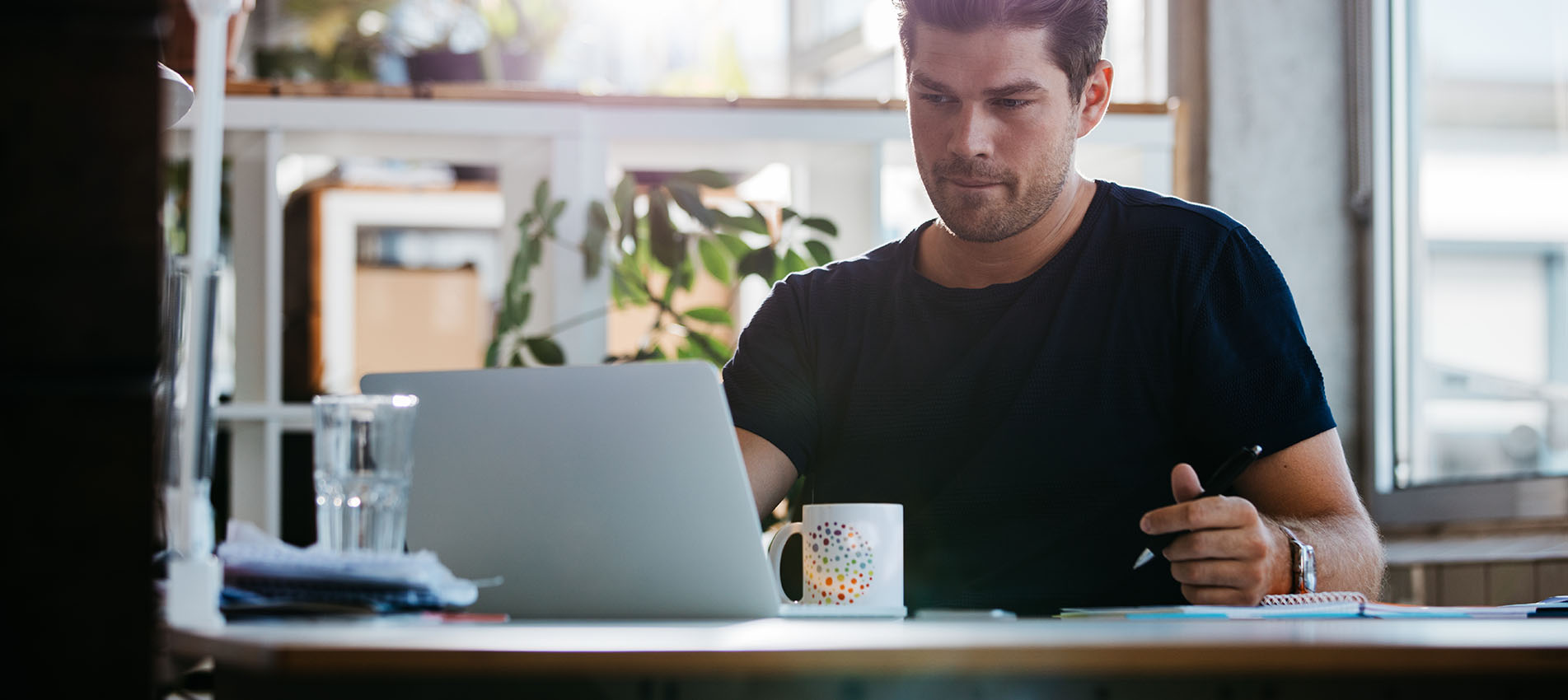 Man Working At Desk