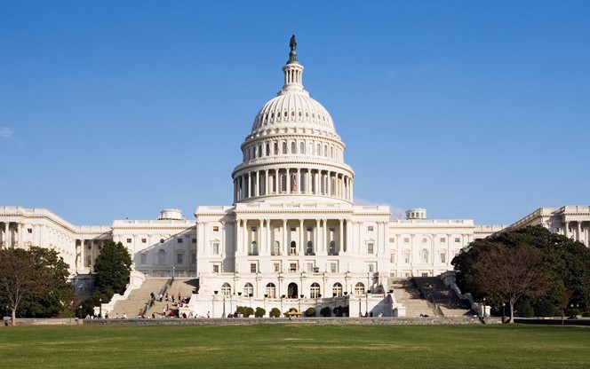 US Capitol Building With People