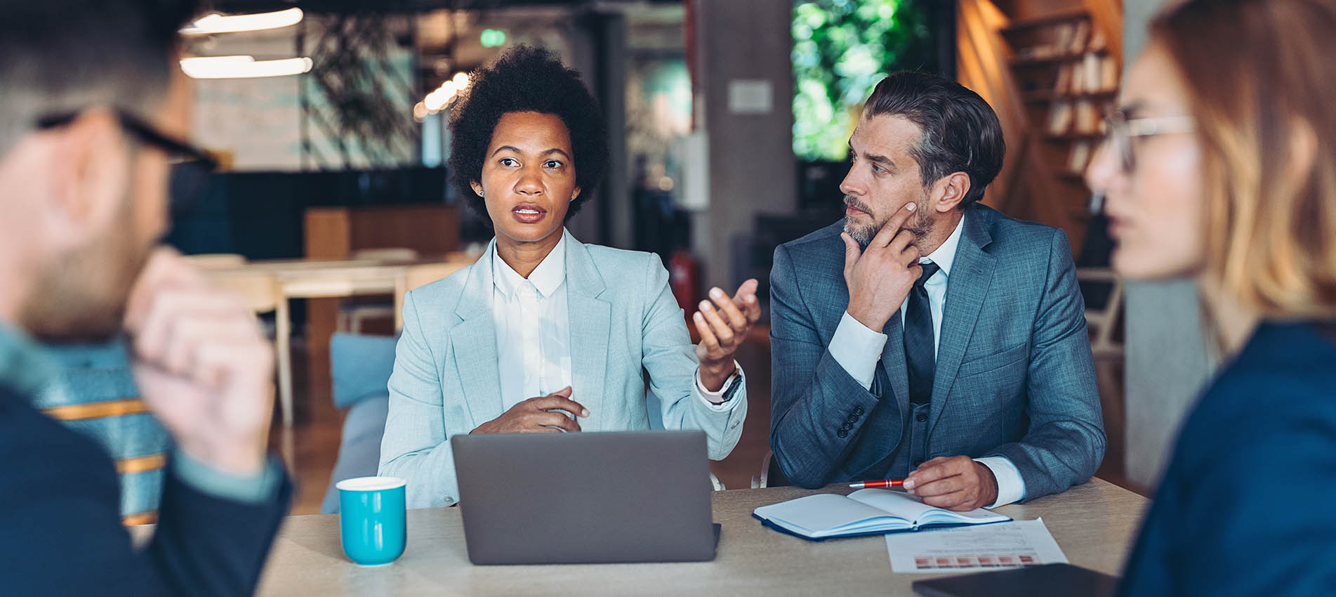 Diverse business colleagues have a meeting