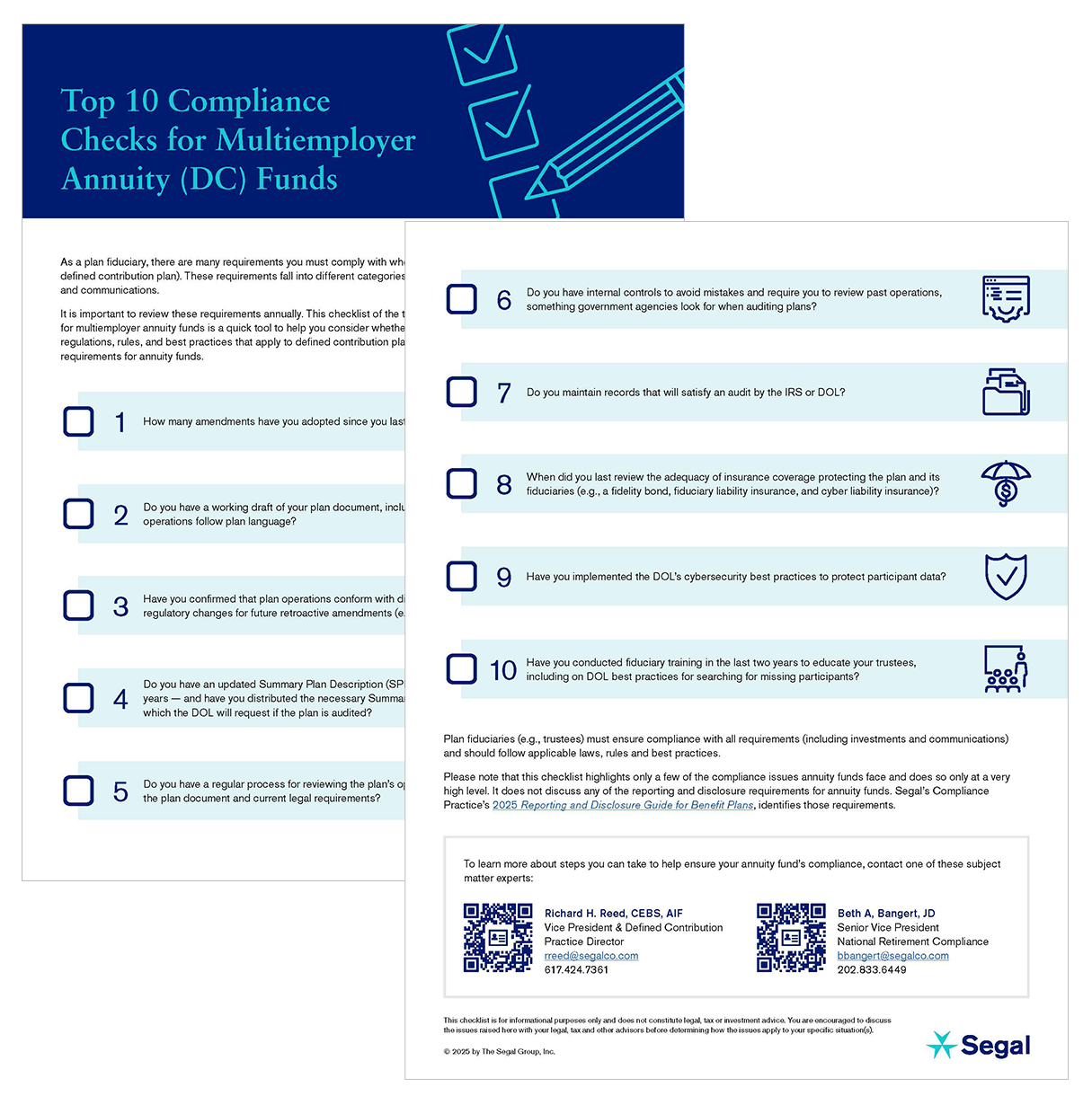 Top 10 Compliance Checklist for Multiemployer Annuity DC Funds