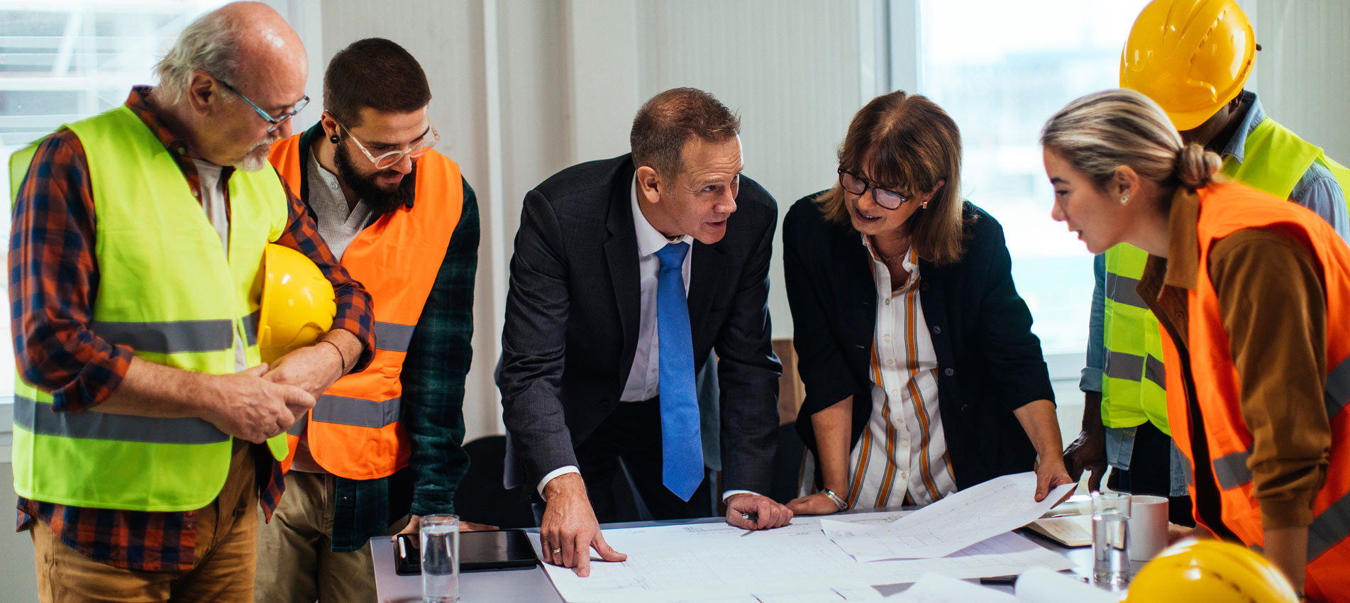 Meeting With The CEO In The Office At The Construction Site