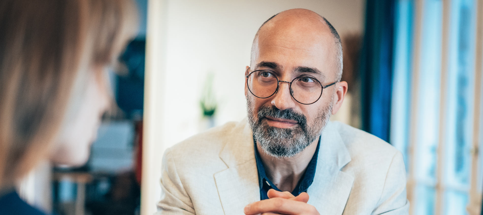 Businessman And Client Having Discussion About Sfa