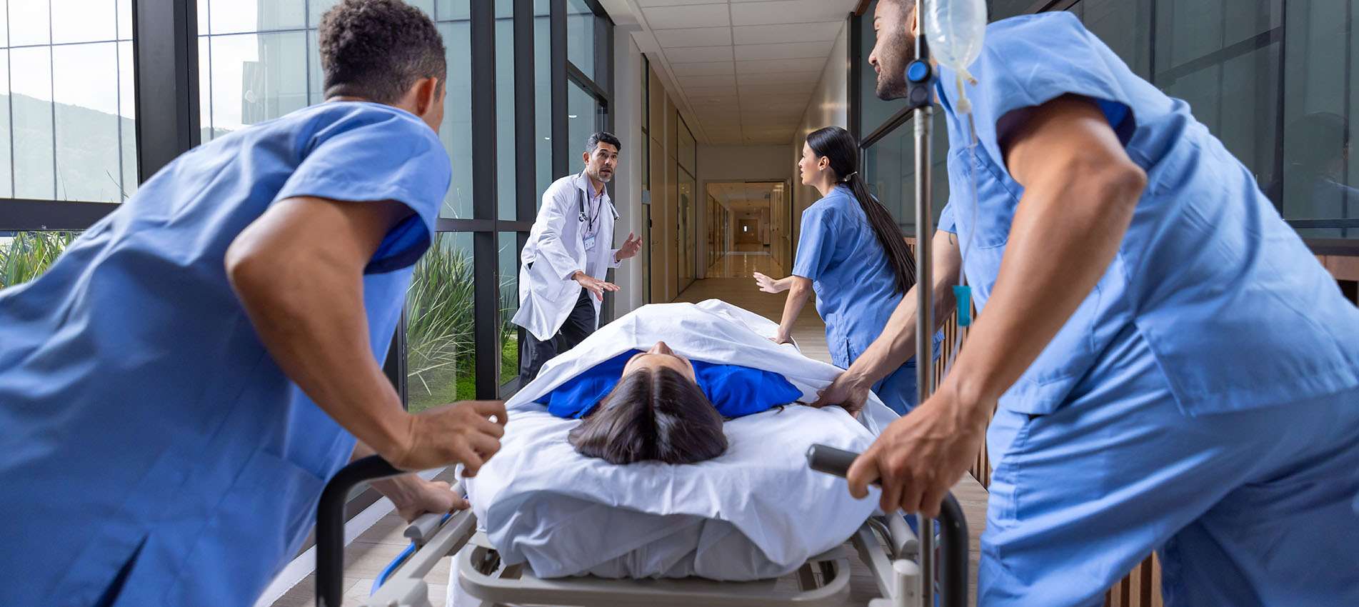 Nurses Taking Patient To An Emergency Room