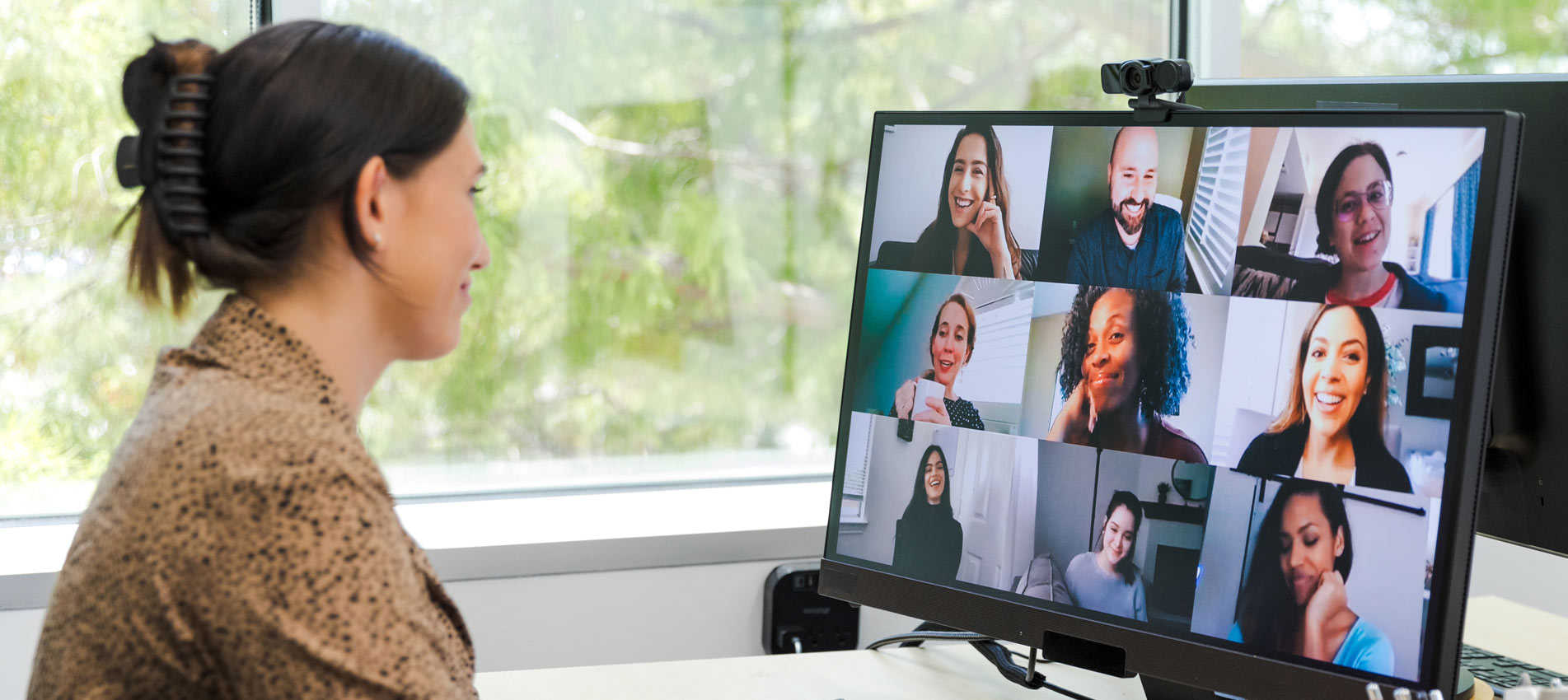 Woman Leads A Virtual Meeting With Colleagues