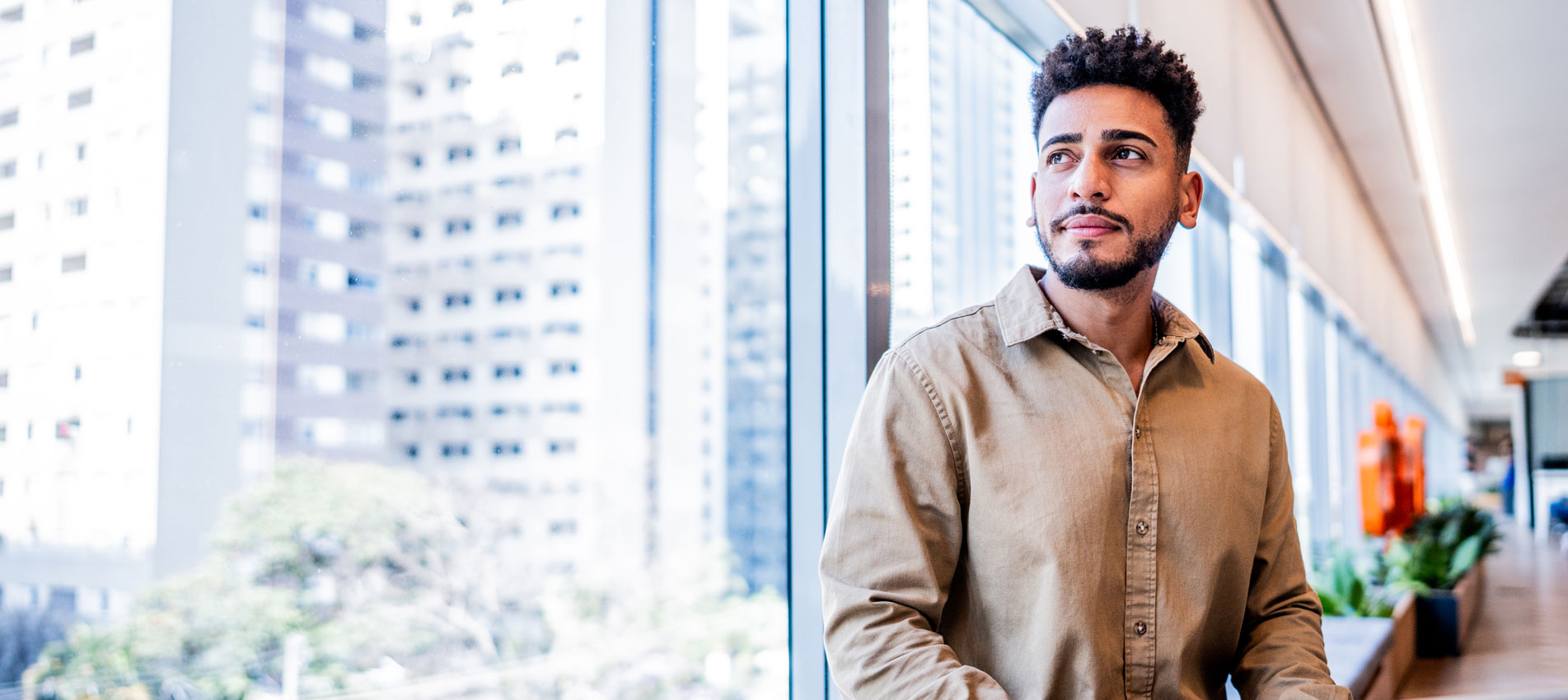 Young Businessman Contemplating At Working