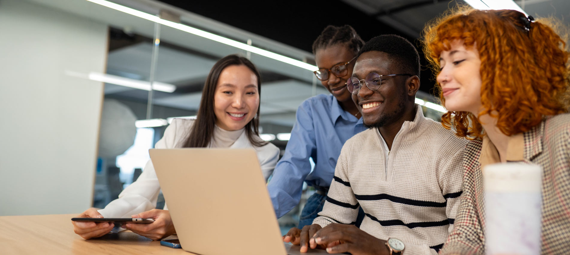 Young Colleagues Collaborating At Work