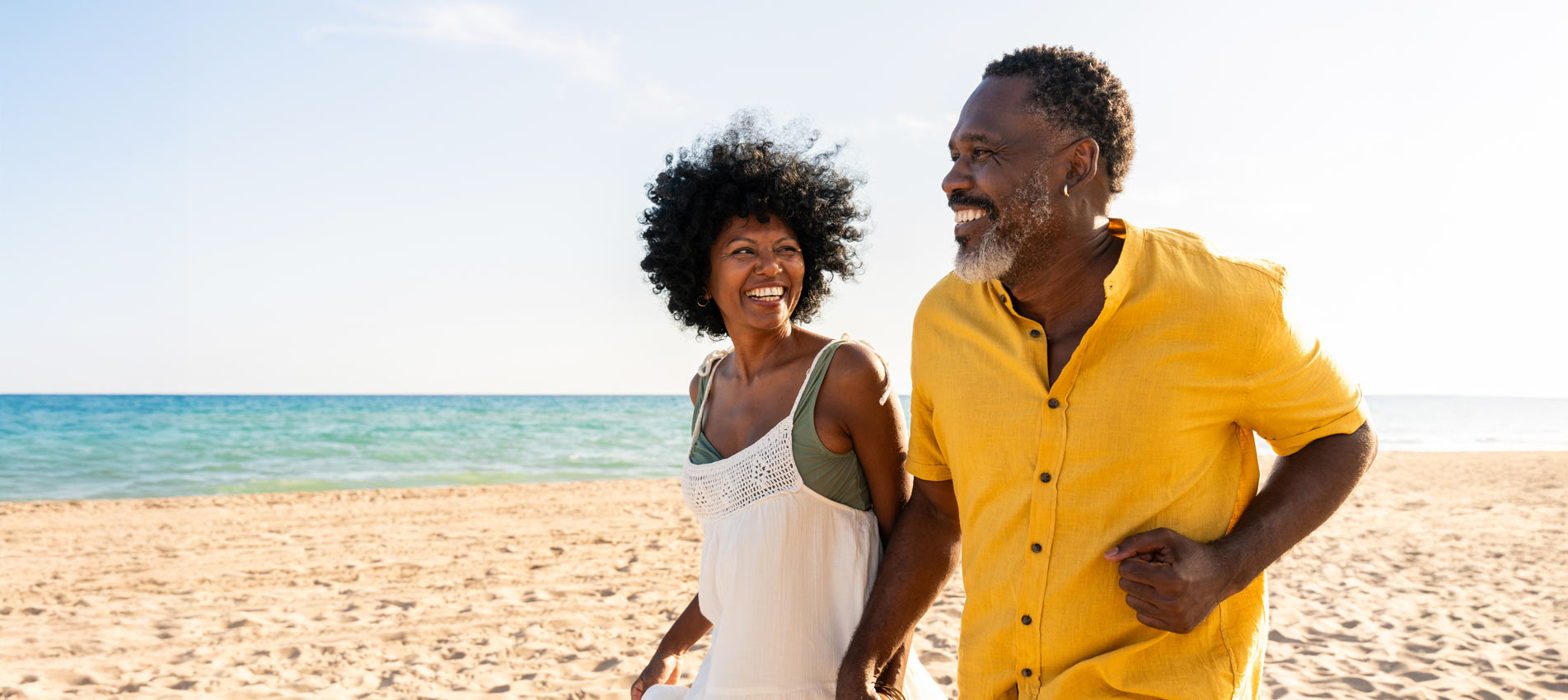 Beautiful Mature Black Couple At The Seaside